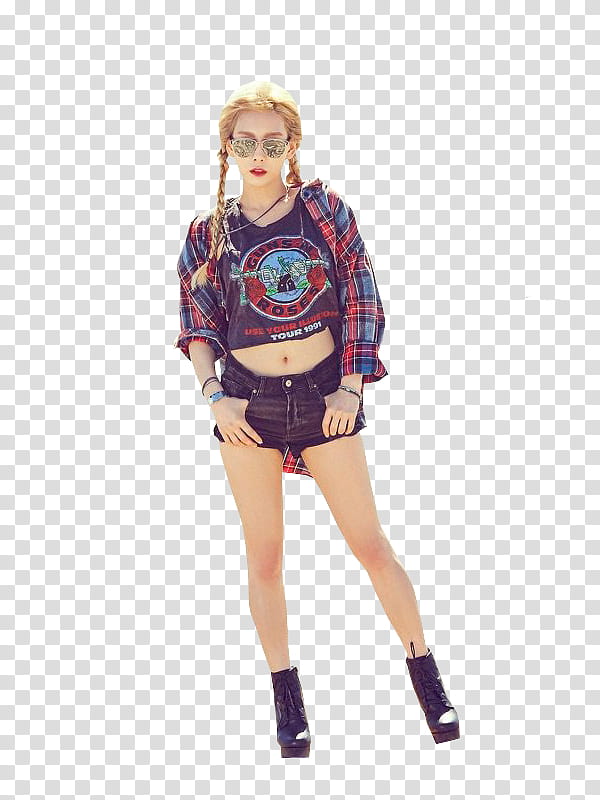 TaeYeon WHY Part P, woman in blue and red flannel shirt transparent background PNG clipart