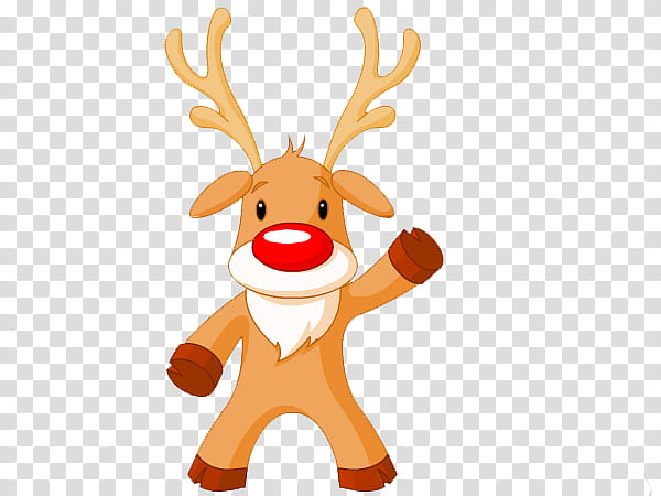 navidad, standing red-nose reindeer illustration transparent background PNG clipart