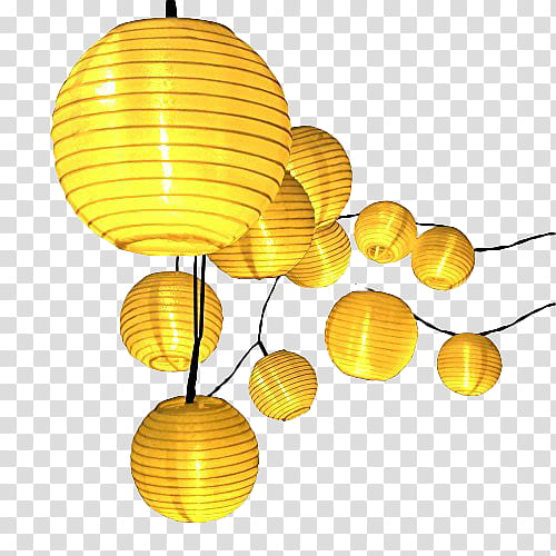 illustration of yellow paper lanterns transparent background PNG clipart