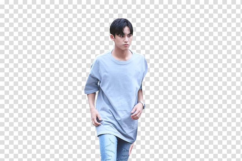 Mingyu  HAPPYMINGYUDAY, man standing while looking at leftside transparent background PNG clipart