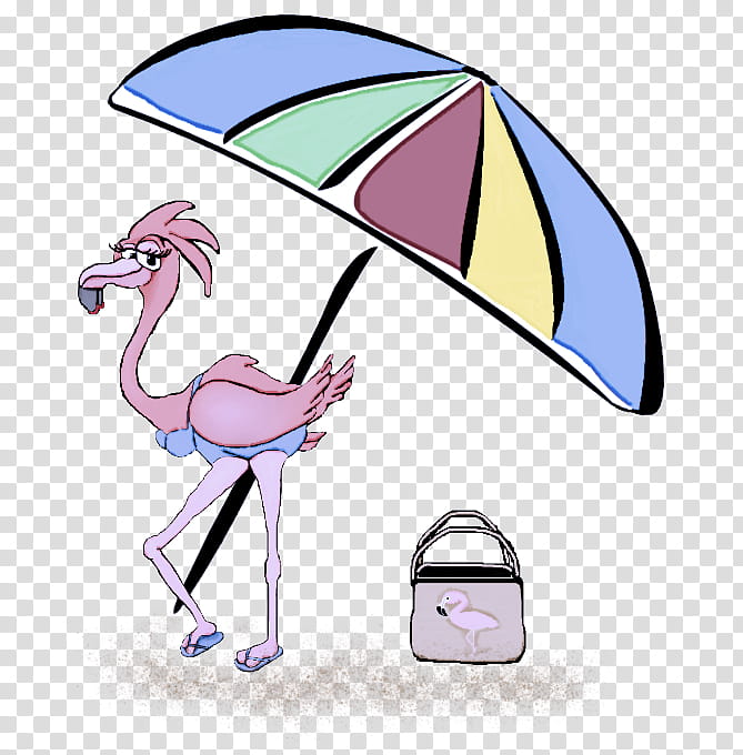 Flamingo, Cartoon, Bird, Umbrella, Stork, Cranelike Bird transparent background PNG clipart