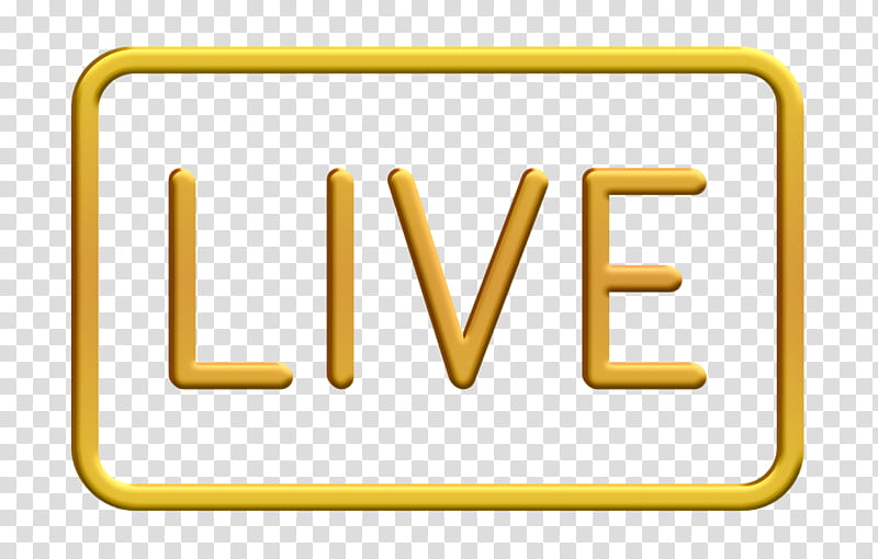 Live icon Interface icon, Text, Yellow, Line, Rectangle transparent background PNG clipart