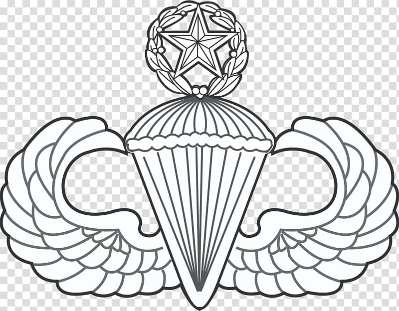 School Line Art, Parachutist Badge, Paratrooper, Military Freefall Parachutist Badge, United States Army Airborne School, Airborne Forces, United States Armed Forces, Air Force transparent background PNG clipart