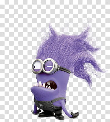 Purple Evil Minion , Despicable Me villain minion illustration transparent background PNG clipart