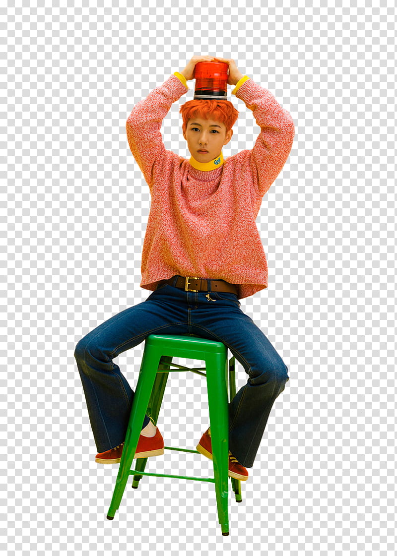 RenJun NCT DREAM , man sitting on stool transparent background PNG clipart