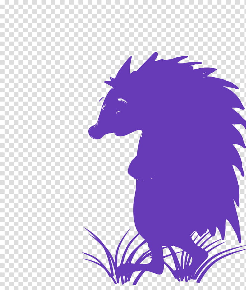 purple violet fictional character silhouette, Mane, Mythical Creature, Mustang Horse transparent background PNG clipart