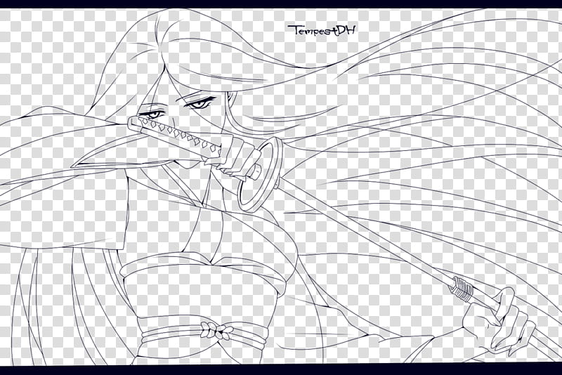 To Fight lineart, anime character sketch transparent background PNG clipart