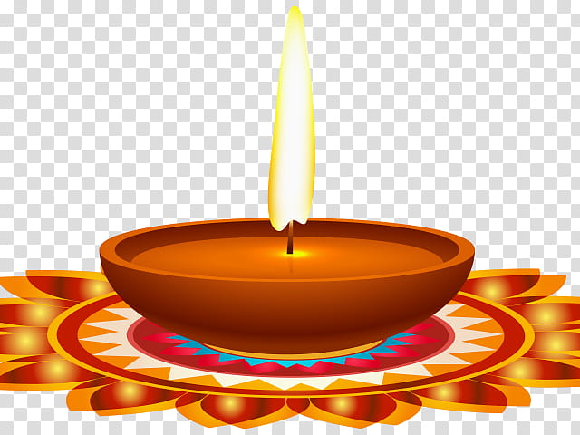 Diwali Oil Lamp, Diya, Ganesha, Rangoli, Hinduism, Candle, Lighting, Orange transparent background PNG clipart