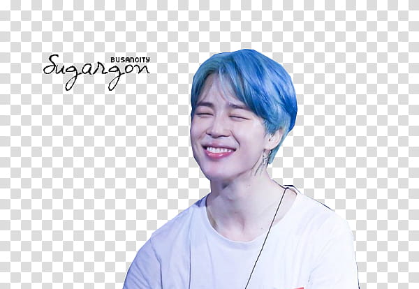 Jimin blue hair transparent background PNG clipart