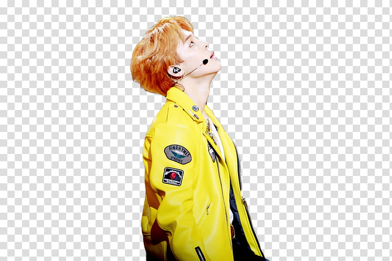 JIMIN BTS , women's yellow zip-up jacket transparent background PNG clipart