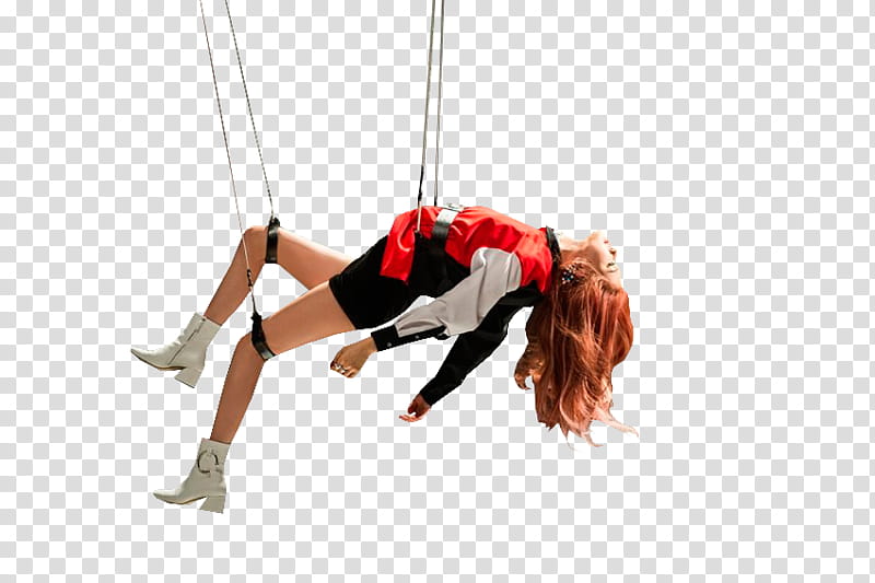 BLACKPINK, woman hanging with harness transparent background PNG clipart