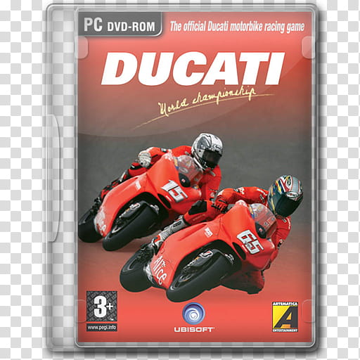 Game Icons , Ducati-World-Championship, Ducati PC DVD-ROM case transparent background PNG clipart