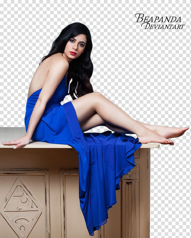 Emeraude Toubia, woman sitting on top of dresser transparent background PNG clipart