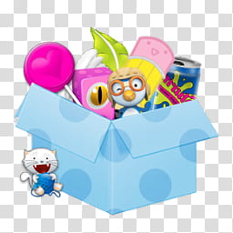 box of children's toys transparent background PNG clipart