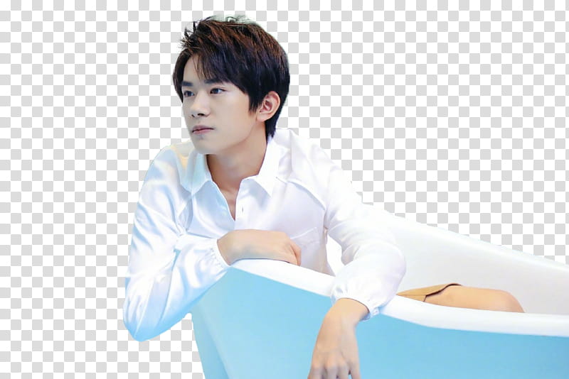 Share  TFBOYS, man sitting in bathtub transparent background PNG clipart