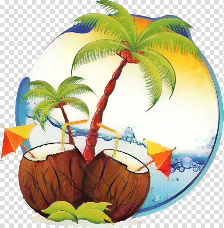 Coconut Tree, Coconut Water, Coconut Milk, Palm Trees, Cartoon, Leaf, Arecales, Plant transparent background PNG clipart