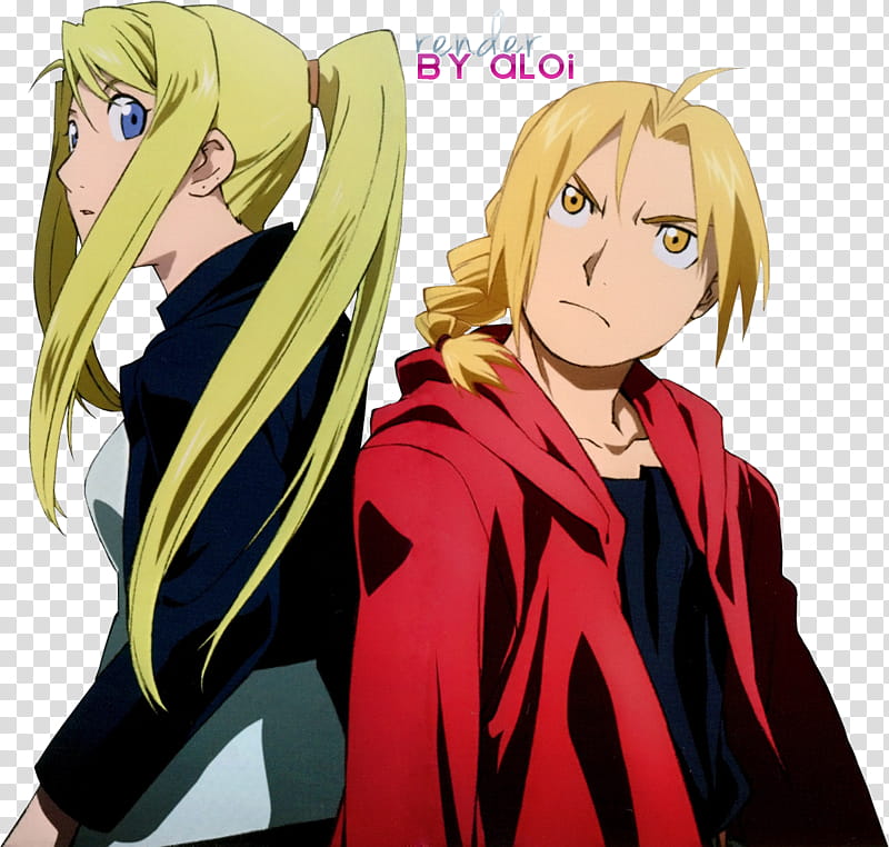 WINRY Rockbell and EDWARD Elric render transparent background PNG clipart