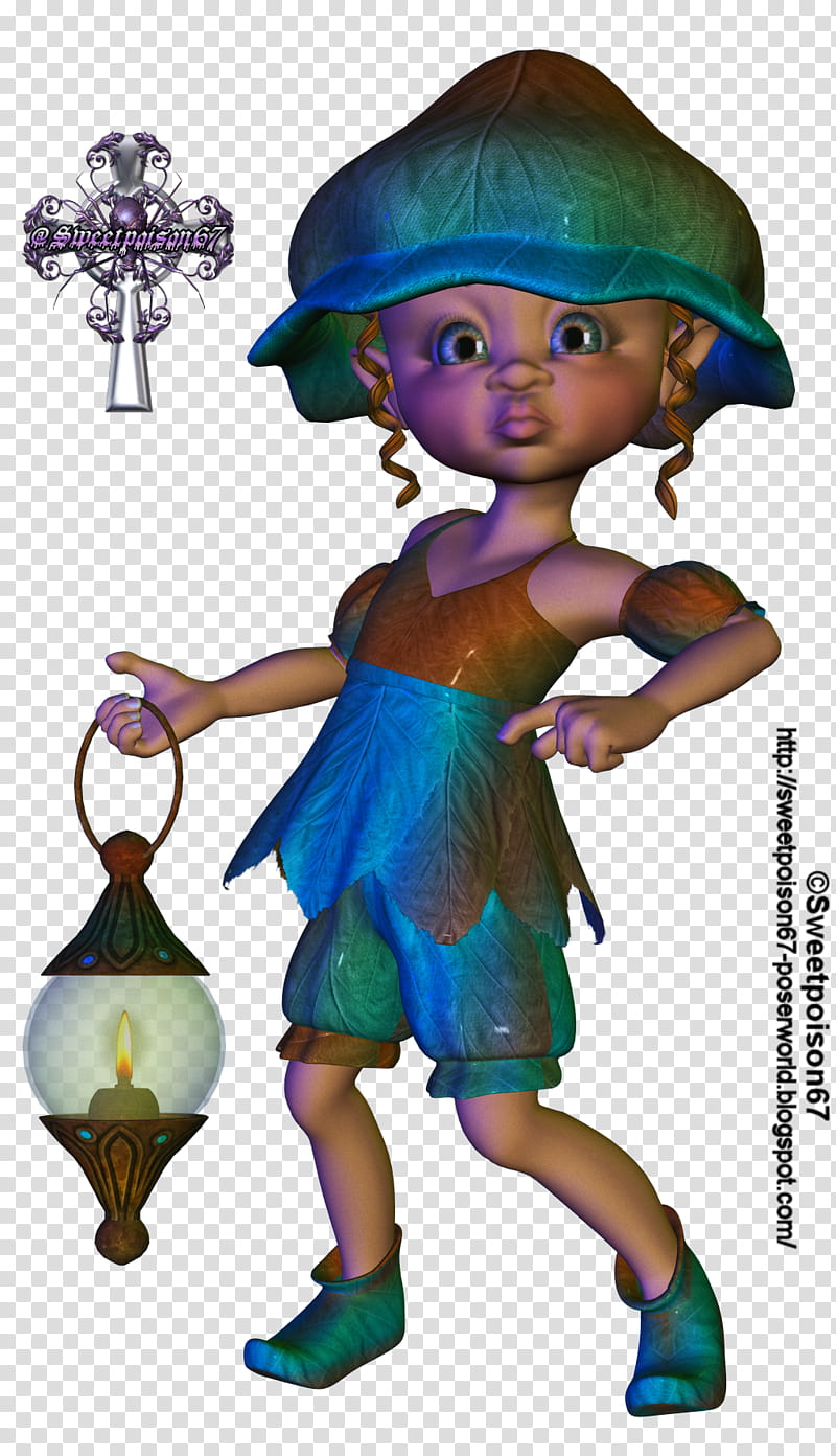Tootie Elf, standing girl wearing hat and holding candle lantern illustration transparent background PNG clipart
