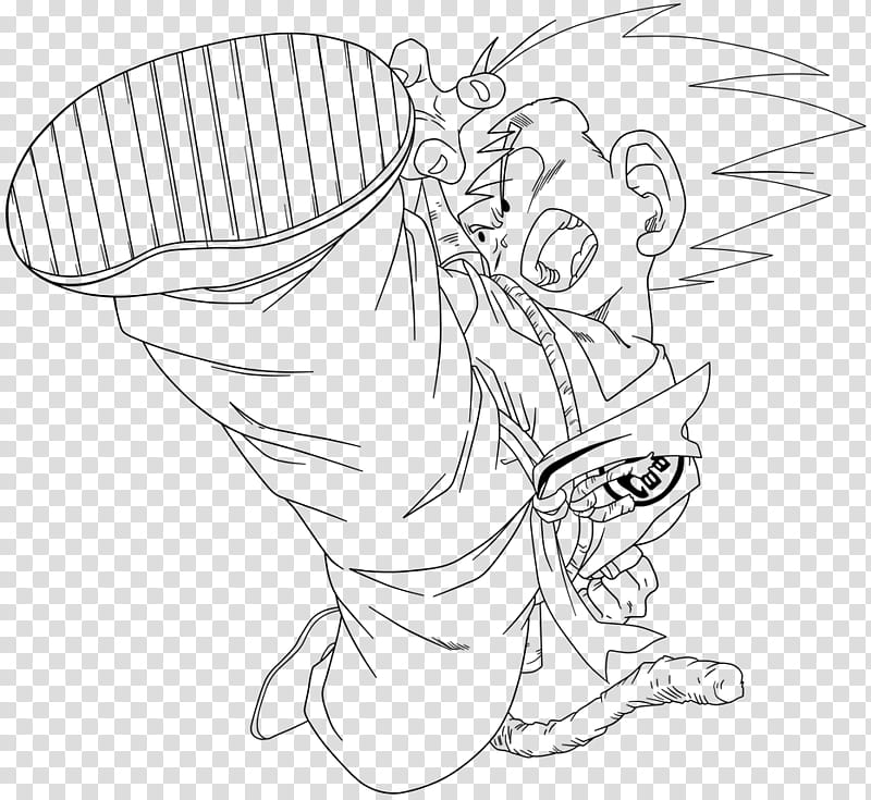 Dragon Ball, Kid Goku , lineart transparent background PNG clipart