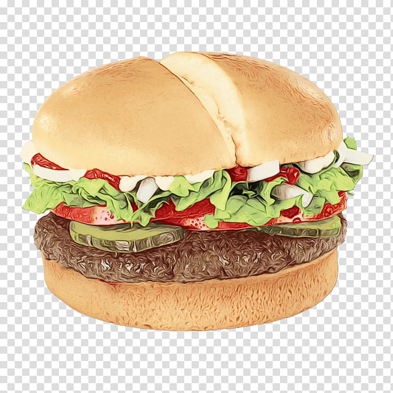 Hamburger, Watercolor, Paint, Wet Ink, Food, Dish, Cheeseburger, Fast Food transparent background PNG clipart