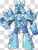 God Spriting #: Blizzord, God of Ice!, blue robot illustration transparent background PNG clipart