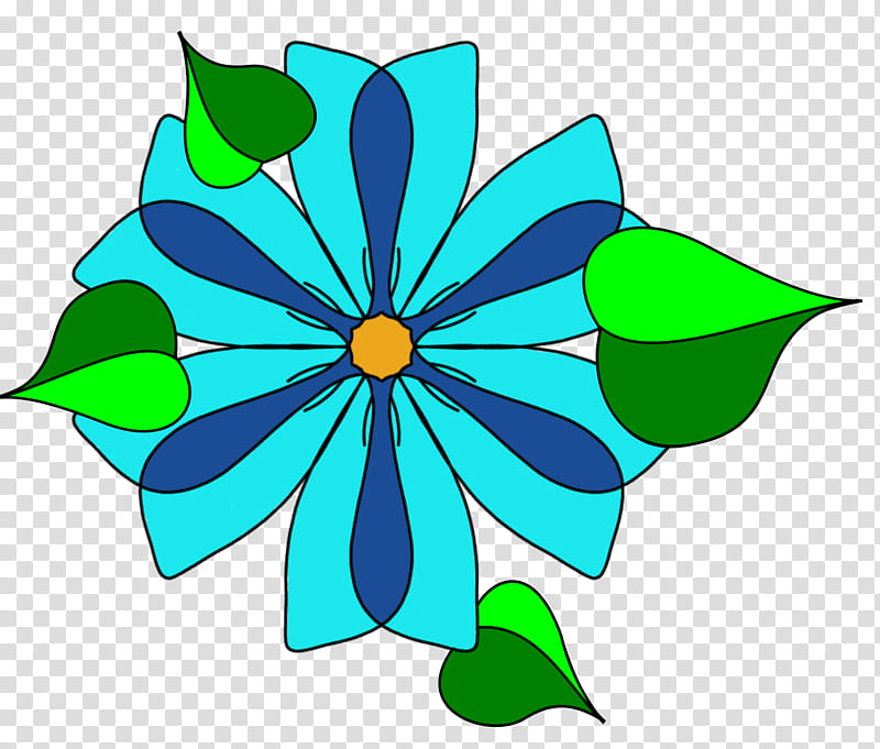 Symetric Blumen handgezeichnet Svg und, blue, teal, and green petaled flower illustration transparent background PNG clipart