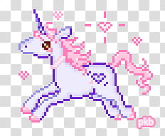 Pixel, pink, white, and purple unicorn illustraiton transparent background PNG clipart