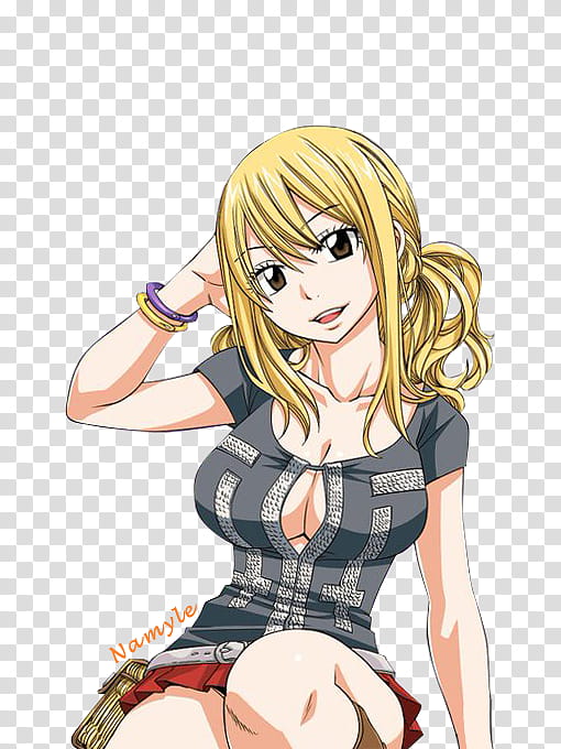 Lucy Heartfilia Render, woman anime character transparent background PNG clipart