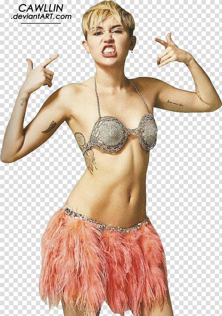 Miley Cyrus bangerz tour promotionals, Miley Cyrus in gray brassiere transparent background PNG clipart