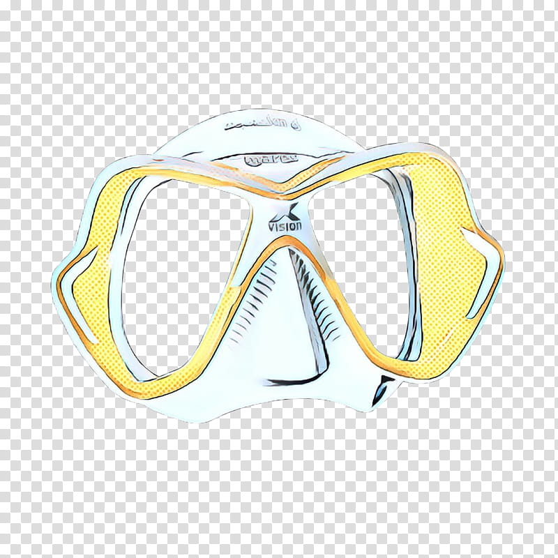 Retro, Pop Art, Vintage, Diving Mask, Goggles, Glasses, Car, Yellow transparent background PNG clipart