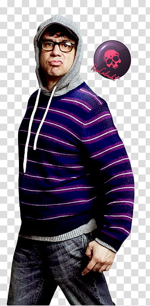 man in purple and pink striped pullover hoodie transparent background PNG clipart