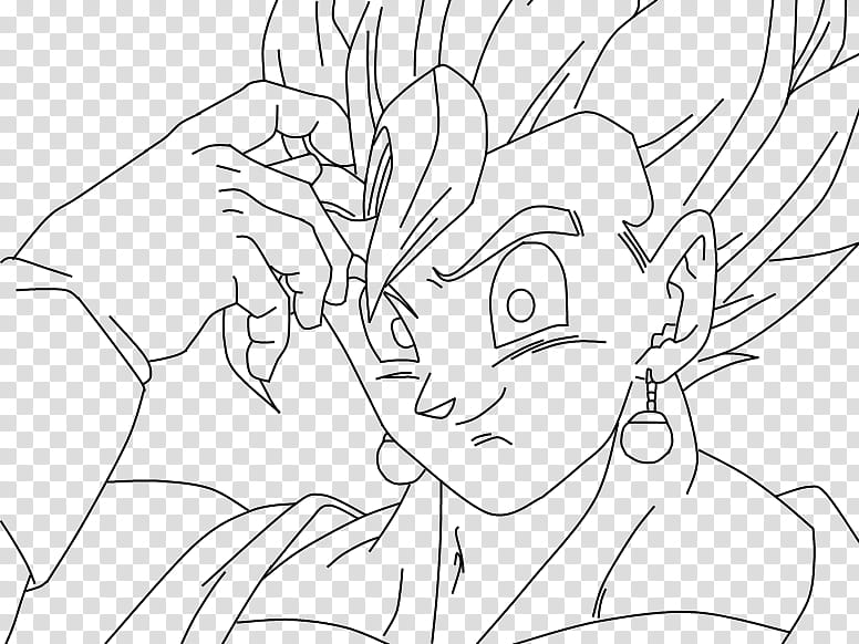 Joking Vegito, Lineart transparent background PNG clipart