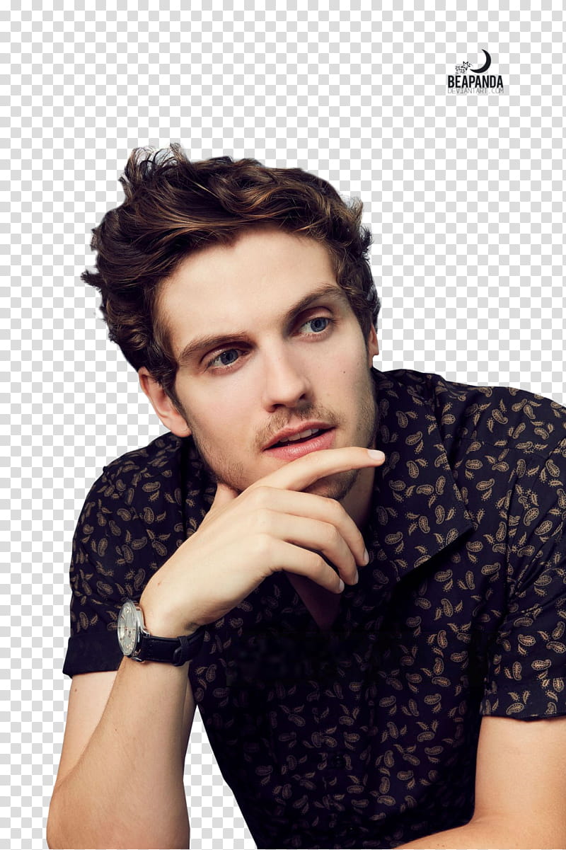 Daniel Sharman, man holding his chin transparent background PNG clipart