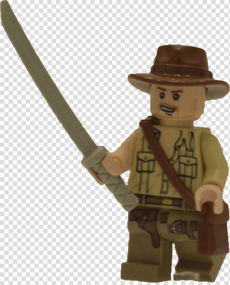 Lego Indiana Jones with Samurai Sword transparent background PNG clipart