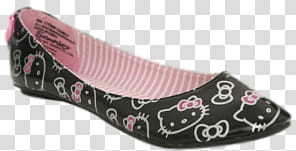 Hello Kitty Set , black Hello Kitty-print flat shoe transparent background PNG clipart