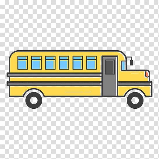 School bus, Land Vehicle, Transport, Yellow, Line transparent background PNG clipart