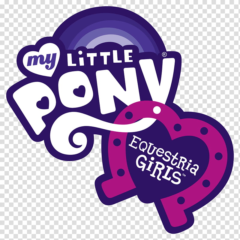 Equestria Girls, purple and white and purple logo transparent background PNG clipart