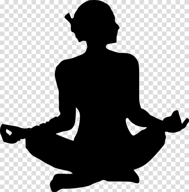 Yoga, Asana, Lotus Position, Posture, Silhouette, Woman, Meditation, Stretching transparent background PNG clipart