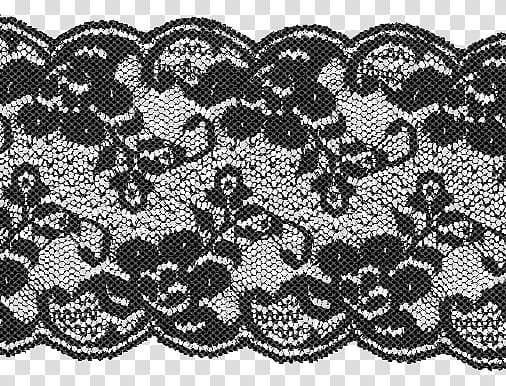 Lace Screentone , black floral textile transparent background PNG clipart