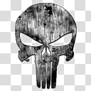 The Punisher logo iCons, White & Weathered _x, The Punisher logo transparent background PNG clipart
