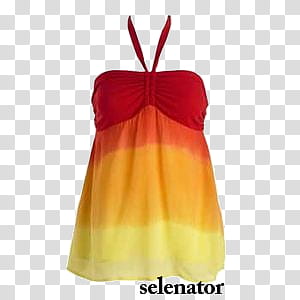 red, orange and yellow Selenator halterneck top transparent background PNG clipart
