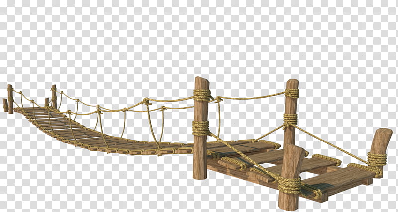 Rope Bridge, brown wooden swing bridge illustration transparent background PNG clipart