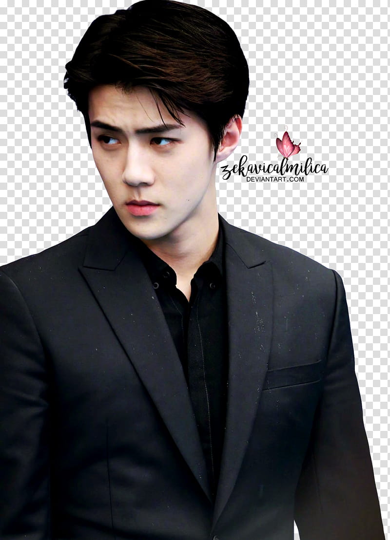 EXO SeHun L Optimum 15P, man wearing Louis Vuitton button-up t-shirt, png