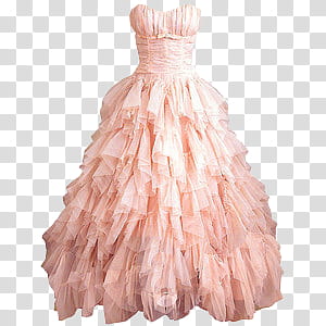 pink sweetheart neckline ruffled mesh gown transparent background PNG clipart