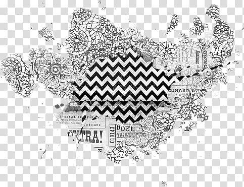 Visual Chaos V, black and white chevron map illustration transparent background PNG clipart