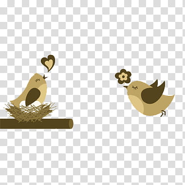 hermosos, two brown birds art transparent background PNG clipart
