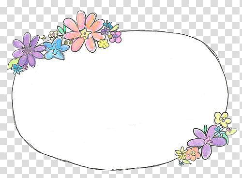 multicolored floral borderlines transparent background PNG clipart