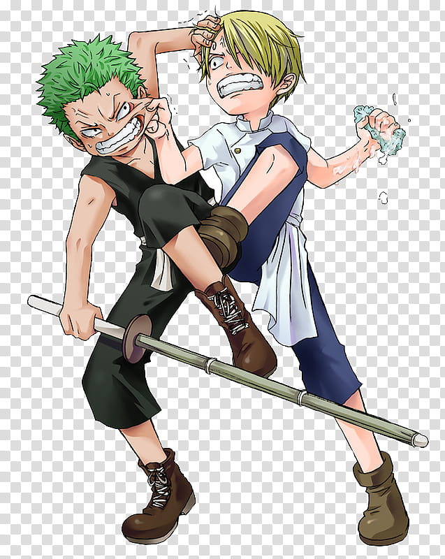 One Piece_Zoro and Sanji_children transparent background PNG clipart