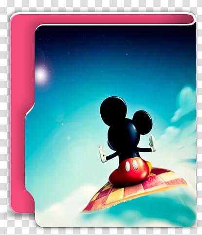 blue and pink Mickey Mouse-printed folder icon transparent background PNG clipart