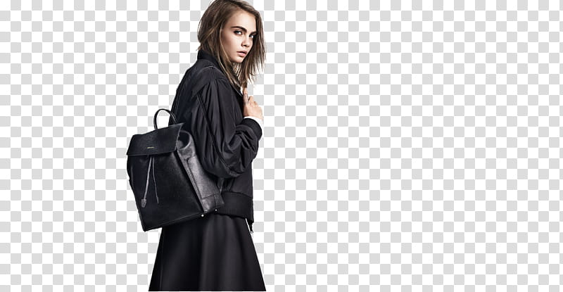 Cara Delevingne , woman carrying black back transparent background PNG clipart